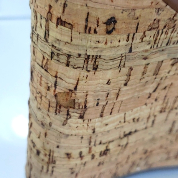 Steve Madden | Platform Wedge Cork Sandal  Beige Brown High Straps Size 9 - Picture 13 of 15